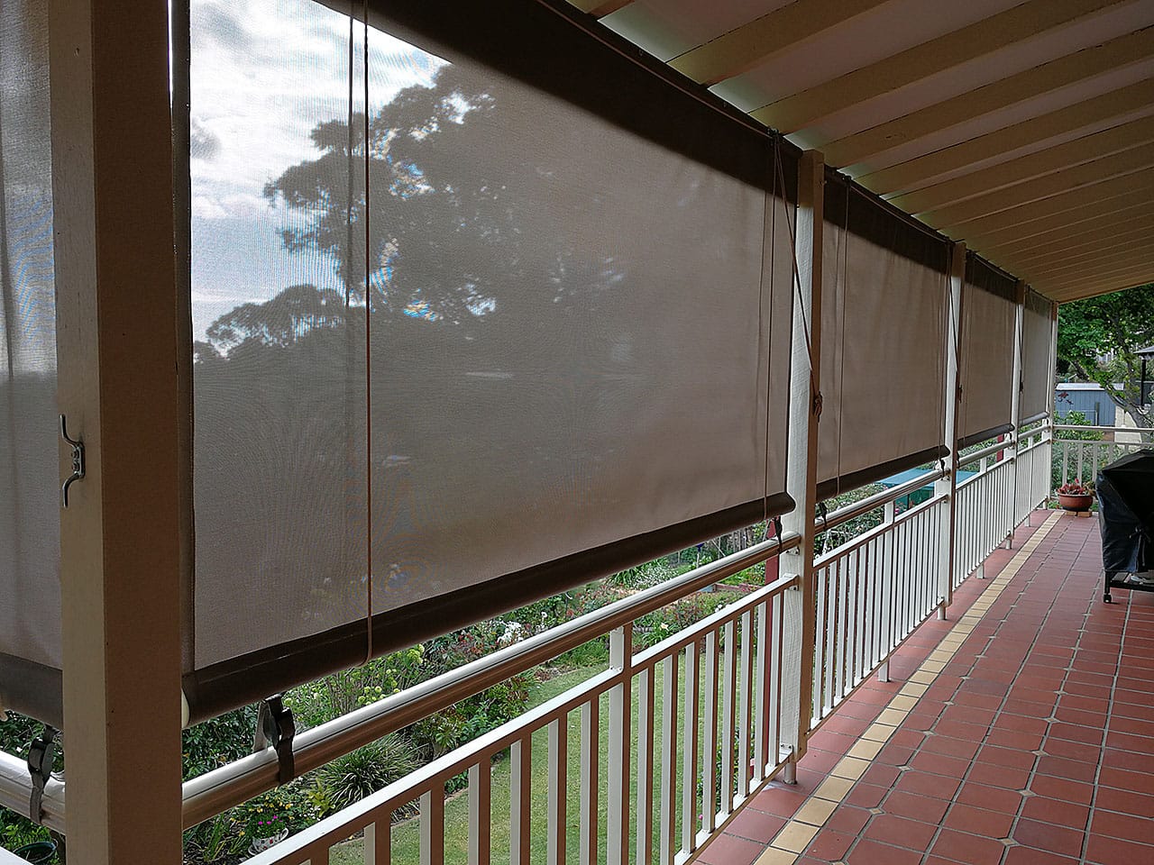 Rope and Pulley External Verandah Shade Roller Blinds